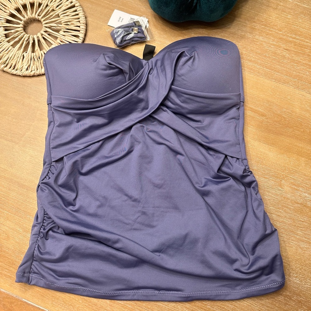 NWT A Pea in the Pod Maternity Tankini Top Purple Metallic M